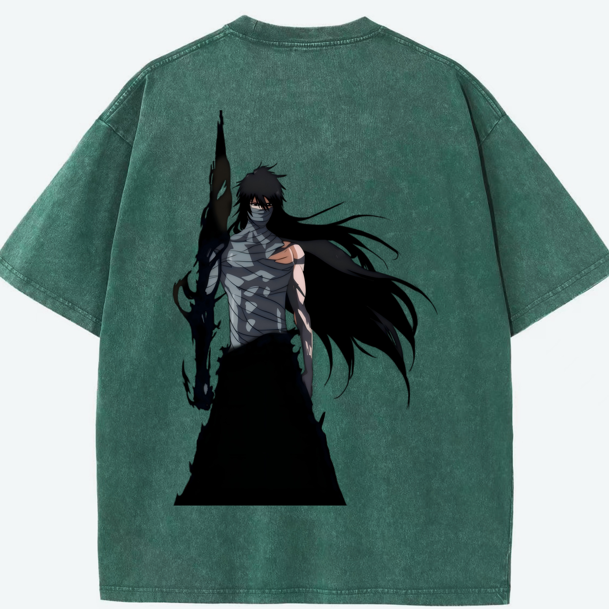 （画像用） ブリーチ 黒崎一護（くろさき いちご）BLEACH Kurosaki Ichigo 綿100% ヴィンテージ風 半袖Tシャツ（背面プリント）